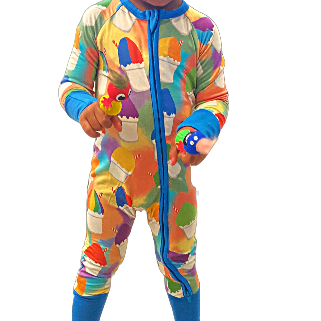 Sneauxballs Premium Bamboo Snowball Convertible ZIppy Pajama