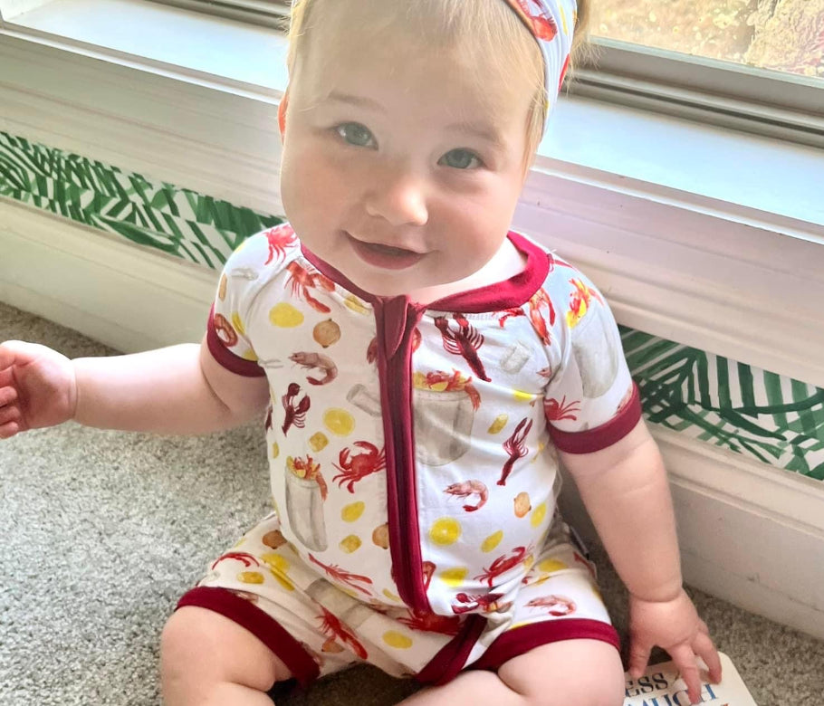 Crawfish Short Romper by My Hometown Baby