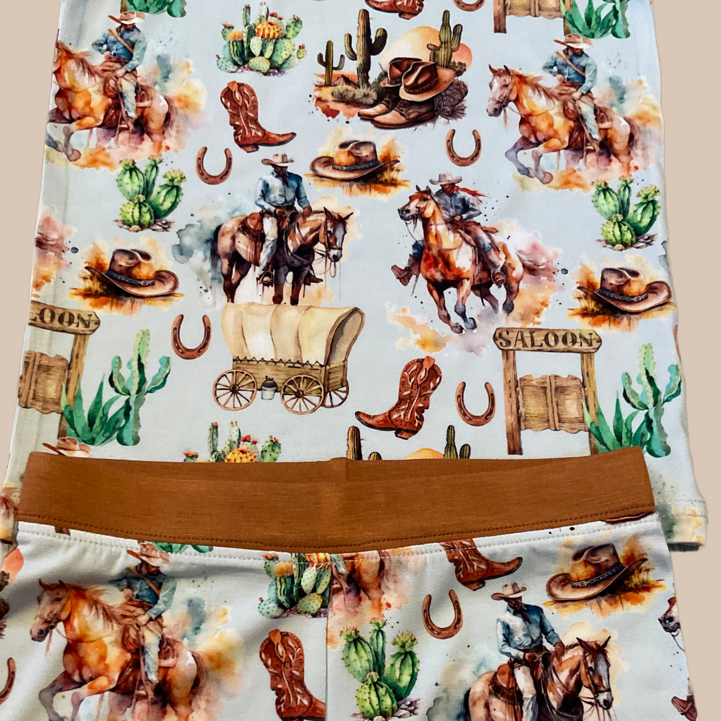 RUSTIC RODEO COWBOY WATERCOLOR WESTERN PREMIUM BAMBOO ZIPPY