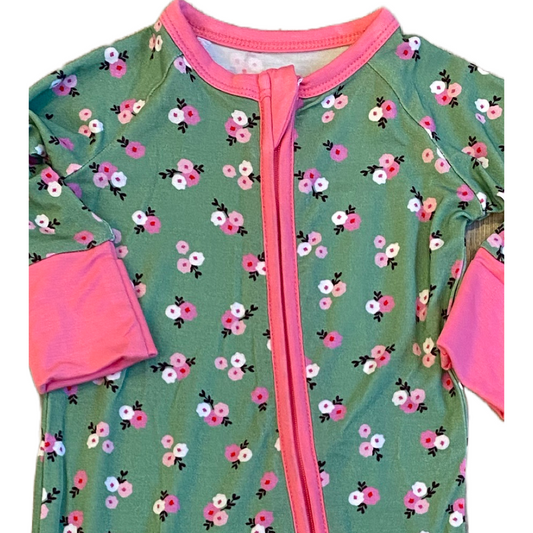 Awe Cher Floral Print Zippy Premium Bamboo Pajamas