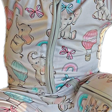 Lil' Peanut Elephant, Rainbows Hot Air Balloons, Premium Convertible Bamboo Zippy Pajamas