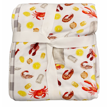 Down Da Bayou Newborn Gown - Premium Quality Bamboo from Viscose - Seafood Boil Print