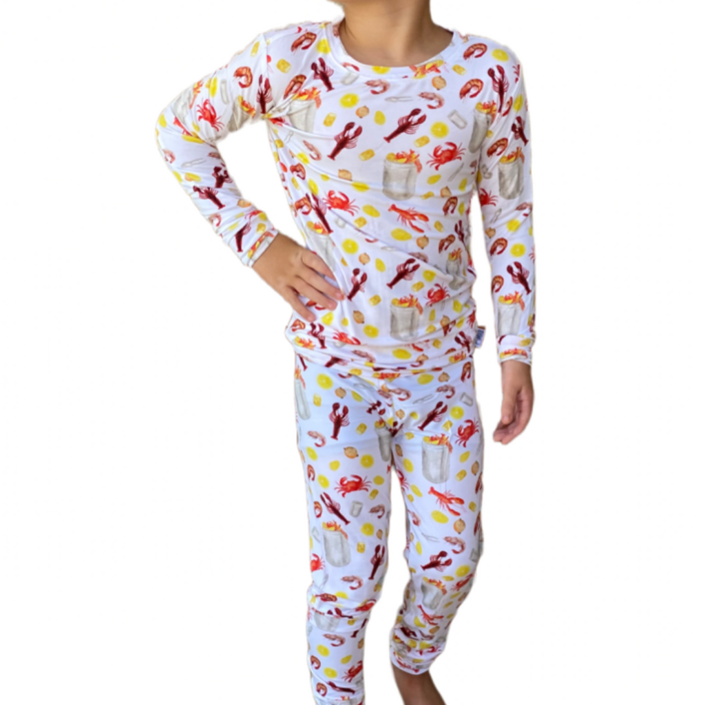 Down Da' Bayou Two-Piece Seafood Boil Premium Bamboo from Viscose Jammies Pajama Set