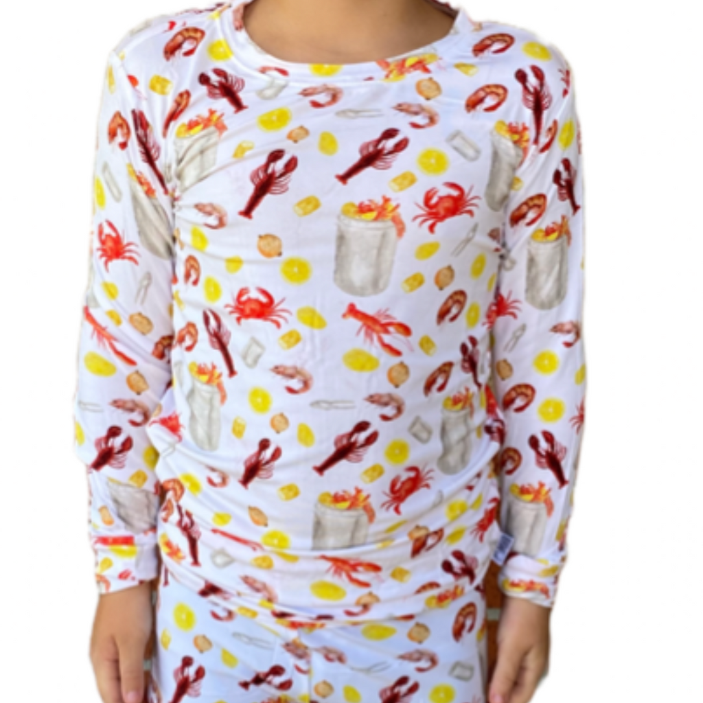 Down Da' Bayou Two-Piece Seafood Boil Premium Bamboo from Viscose Jammies Pajama Set