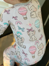 Lil' Peanut Elephant, Rainbows Hot Air Balloons, Premium Convertible Bamboo Zippy Pajamas