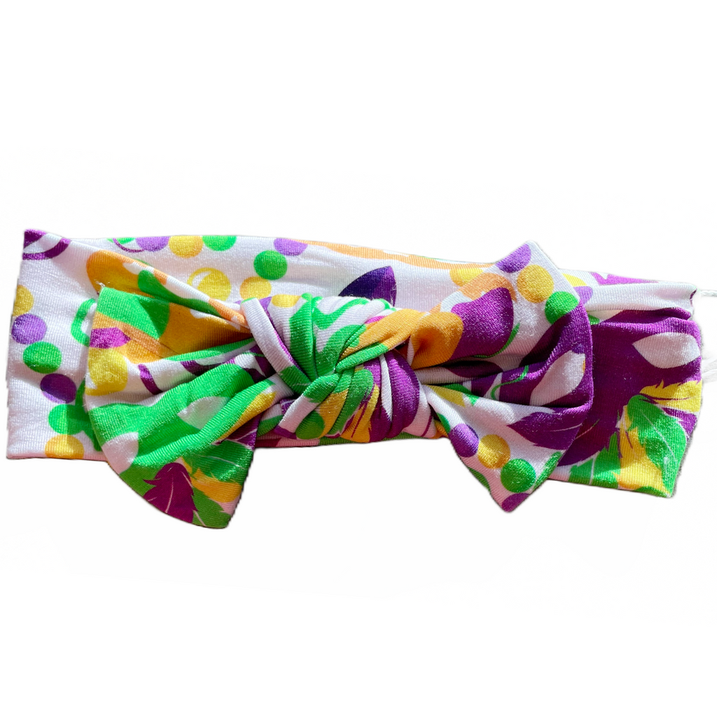 Throw Me Something Mister! Mardi Gras Headband Bow