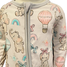 Lil' Peanut Elephant, Rainbows Hot Air Balloons, Premium Convertible Bamboo Zippy Pajamas