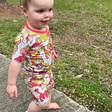 Good Eatin' Crawfish Print 2 Piece Short Premium Bamboo Set