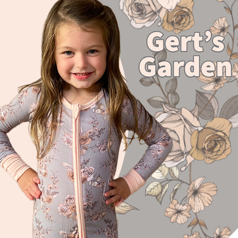 Gert's Garden Floral Grey/Peach Premium Bamboo Zippy
