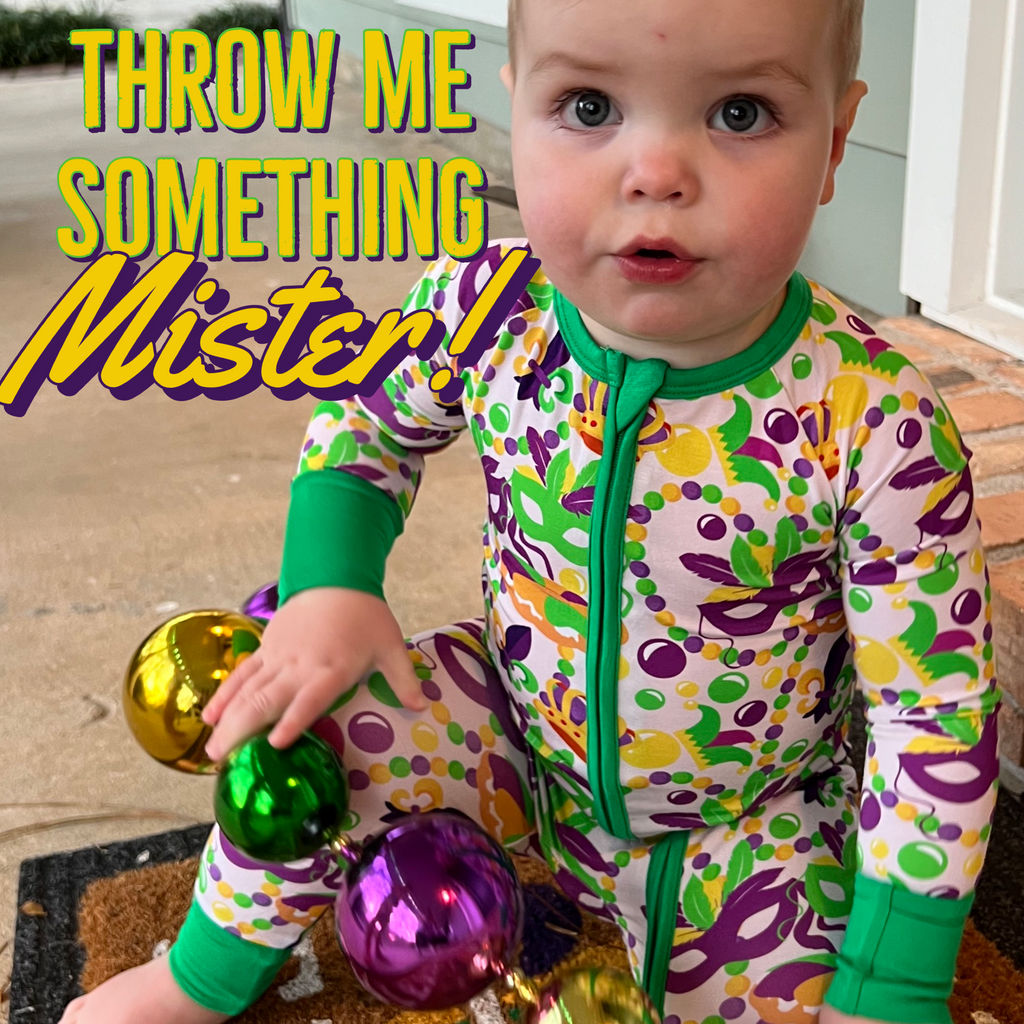 Throw Me Something Mister! Premium Bamboo Mardi Gras Zippy