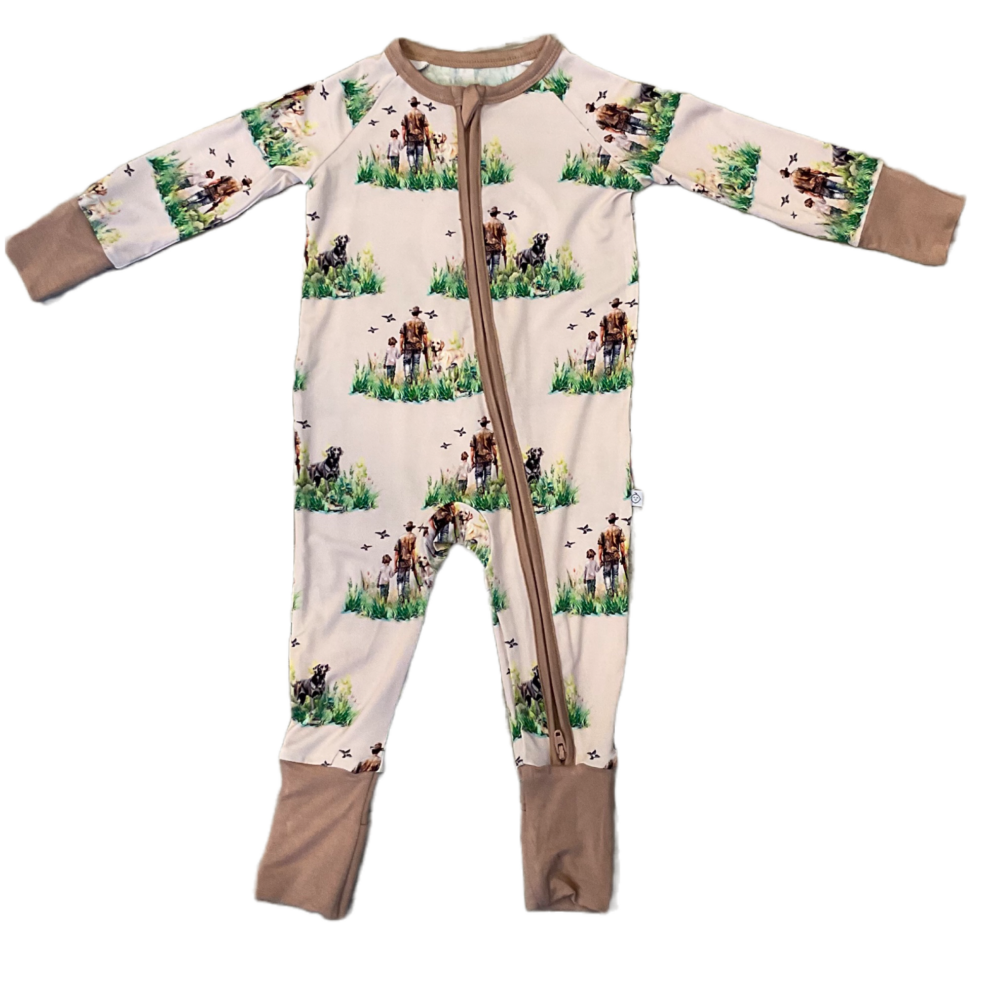 Baby Green Ducks 2 Way Zipper Footie