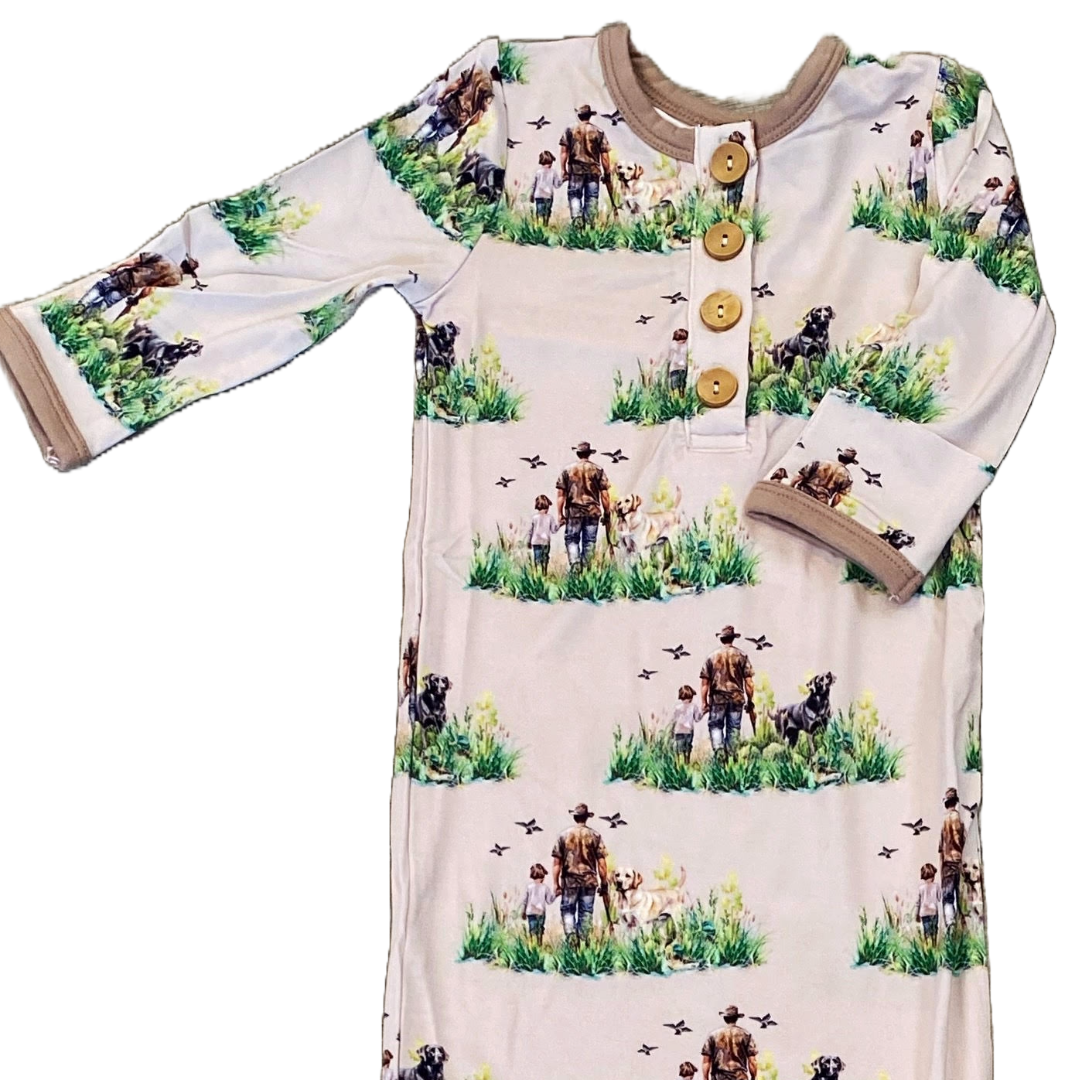 The Hunt Premium Bamboo Infant Gown with Convertible Hands