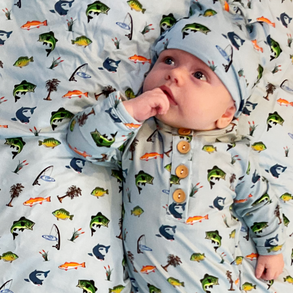 You Get A Line Bamboo Swaddle Set- Hat and Swaddle Blanket
