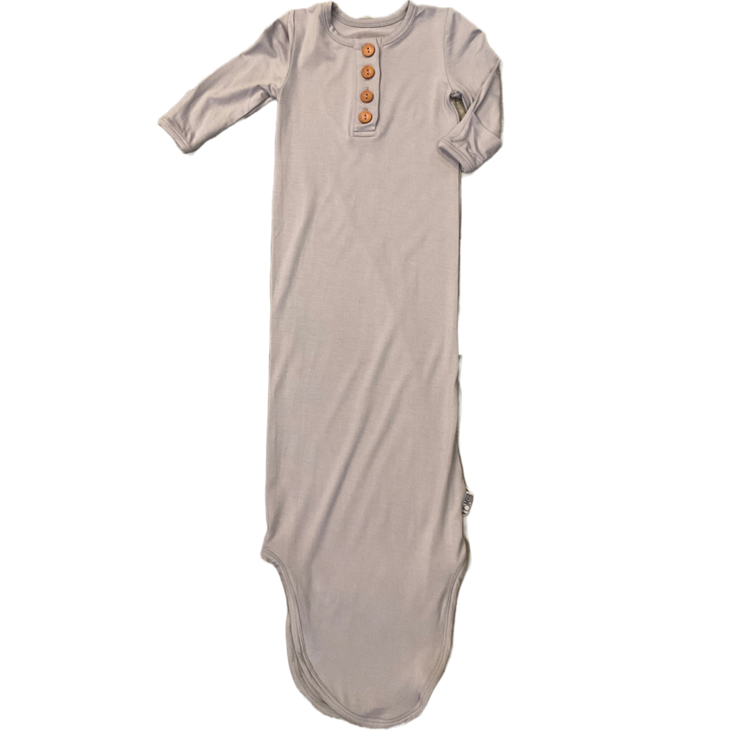 Parish Knotted Solid Gray Infant Bamboo Gown