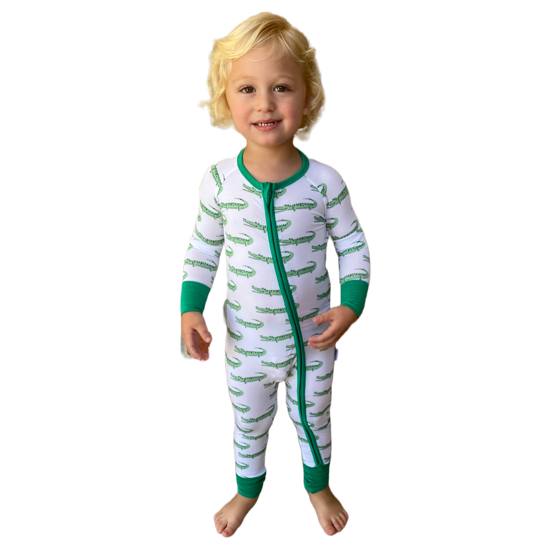 Oh Snap Alligator Zippy Premium Bamboo Pajamas MY HOMETOWN BABY